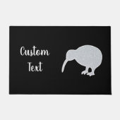 Glitzer Sparkle Silver NZ Kiwi mit benutzerdefinie Fußmatte (Vorderseite)