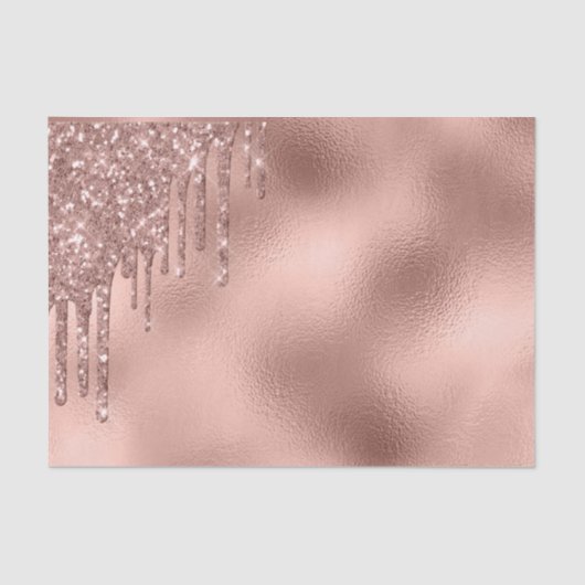 Glitzer Sparkle Tropfen Rose Goldfolie Seidenpapier (Vorderseite)