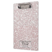 Glitzer Sparkle White Stripes Modernes, Personalis Klemmbrett (Links)