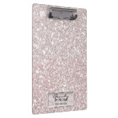 Glitzer Sparkle White Stripes Modernes, Personalis Klemmbrett (Rechts)