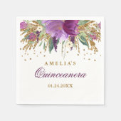 Glitzer Sparkling Amethyst Quinceanera Napkin Serviette (Vorderseite)