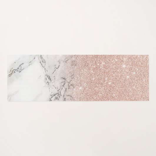 Glitzer Sparkling Silver Marble Glitzer Yoga Mat Yogamatte (Rückseite (Horizontal))