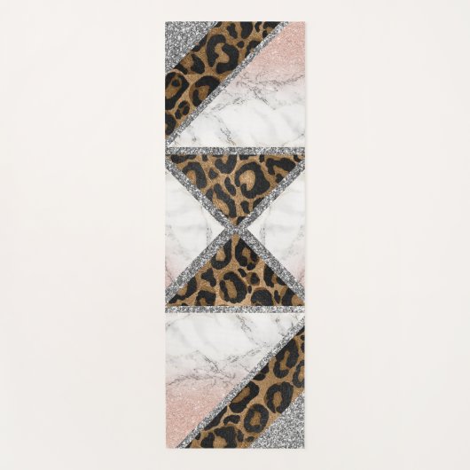 Glitzer Sparkling Silver Marble Glitzer Yoga Mat Yogamatte (Vorderseite)