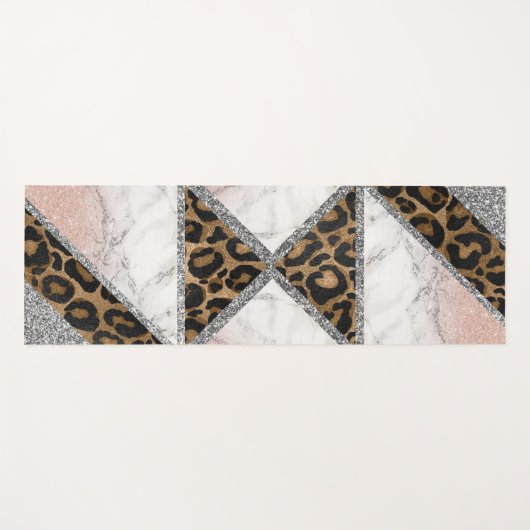 Glitzer Sparkling Silver Marble Glitzer Yoga Mat Yogamatte (Vorderseite (Horizontal))