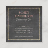 Glitzer Spoon Whisk Spatula auf der Tafel Quadratische Visitenkarte (Rückseite)