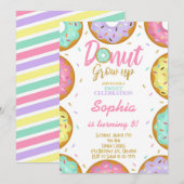 Glitzer Sprinkle Donuts Einladung zum Geburtstag (Vorne/Hinten)