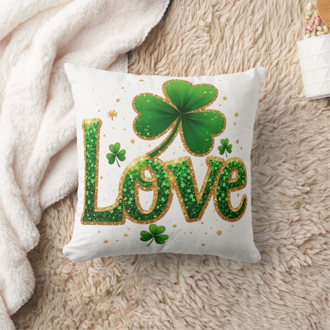 Glitzer St. Patrick's Day Design Kissen (Decke)