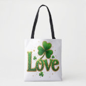Glitzer St. Patrick's Day Design Tasche (Vorderseite)