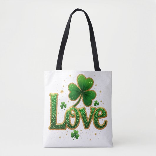 Glitzer St. Patrick's Day Design Tasche (Vorderseite)