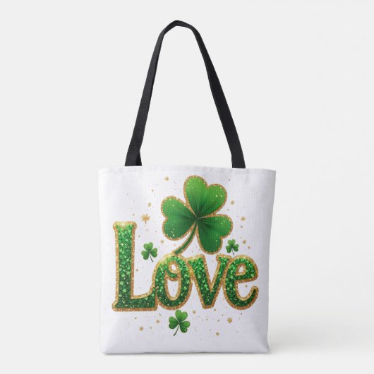 Glitzer St. Patrick's Day Design Tasche (Rückseite)