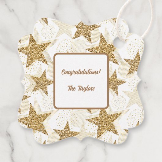 Glitzer Star-Geschenk Geschenkanhänger (Rückseite)