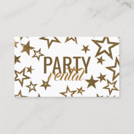 Glitzer Star Party Verleih von Geschenkartikeln Visitenkarte