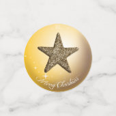 Glitzer Star und Gold Hintergrund Konfetti (Klein Vorderseite)