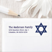 Glitzer Star von David Hanukkah Address Labels d1 (Insitu)