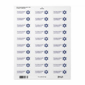 Glitzer Star von David Hanukkah Address Labels d1 (Vorne)
