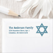 Glitzer Star von David Hanukkah Address Labels d2 (Insitu)