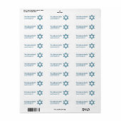 Glitzer Star von David Hanukkah Address Labels d2 (Vorne)