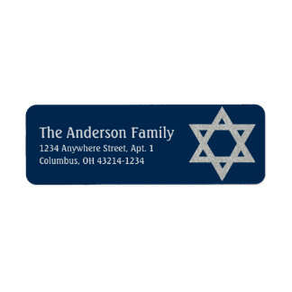Glitzer Star von David Hanukkah Address Labels d3