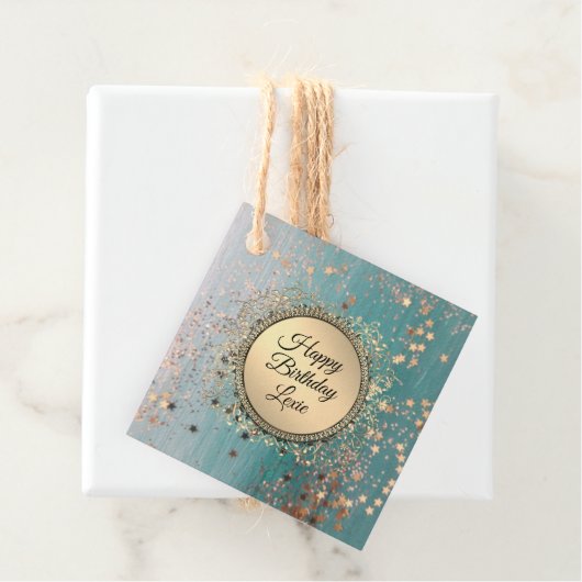 Glitzer Stardust Blue Aquamariner Personalisierter Geschenkanhänger (Beispiel)