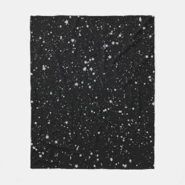 Glitzer Stars2 - Silbernes Schwarzes Fleecedecke