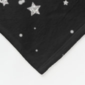 Glitzer Stars2 - Silbernes Schwarzes Fleecedecke (Ecke)