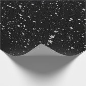 Glitzer Stars2 - Silbernes Schwarzes Geschenkpapier (Ecke)