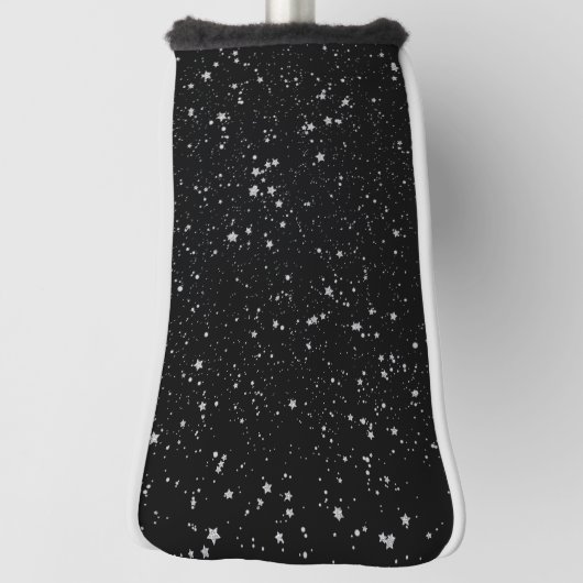 Glitzer Stars2 - Silbernes Schwarzes Golf Headcover (Rotieren 90)