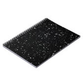 Glitzer Stars2 - Silbernes Schwarzes Notizblock (Linke Seite)