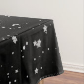Glitzer Stars2 - Silbernes Schwarzes Tischdecke (Beispiel)