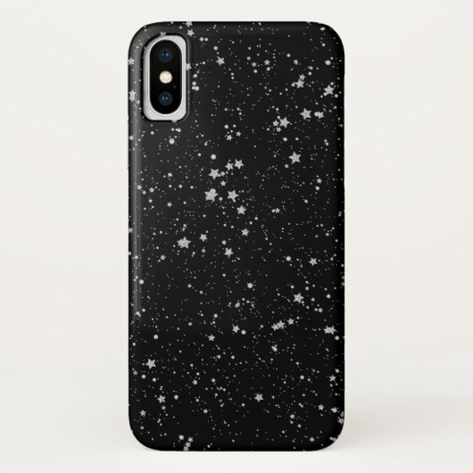 Glitzer Stars2 - Silberschwarz Case-Mate iPhone Hülle (Rückseite)