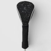 Glitzer Stars2 - Silberschwarz Golf Headcover (Vorderseite)