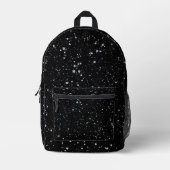 Glitzer Stars2 - Silver Black Bedruckter Rucksack (Vorderseite)