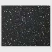 Glitzer Stars2 - Silver Black Geschenkpapier (Flach)