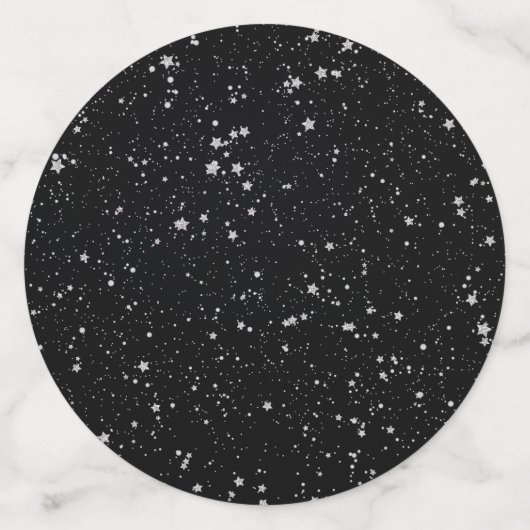 Glitzer Stars2 - Silver Black Konfetti (Groß Vorderseite)