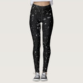 Glitzer Stars2 - Silver Black Leggings (Vorderseite)