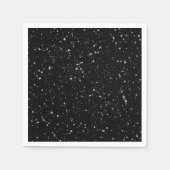 Glitzer Stars2 - Silver Black Serviette (Vorderseite)