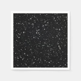 Glitzer Stars2 - Silver Black Serviette