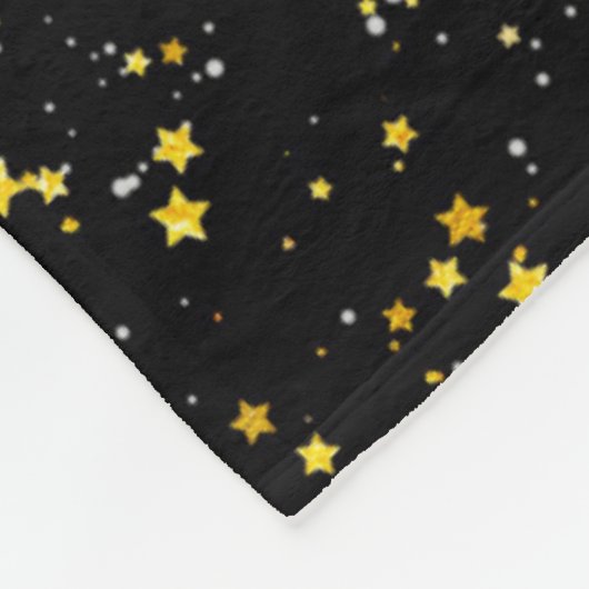 Glitzer Stars3 - Goldschwarzes Fleecedecke (Ecke)