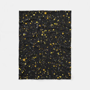 Glitzer Stars3 - Goldschwarzes Fleecedecke