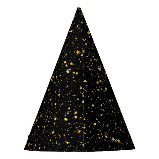 Glitzer Stars3 - Goldschwarzes Partyhütchen (Rückseite)