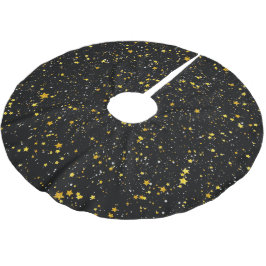 Glitzer Stars3 - Goldschwarzes Polyester Weihnachtsbaumdecke