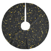 Glitzer Stars3 - Goldschwarzes Polyester Weihnachtsbaumdecke (Vorderseite)