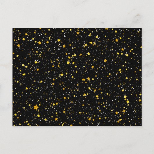 Glitzer Stars3 - Goldschwarzes Postkarte (Vorderseite)