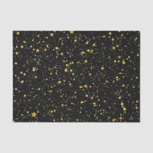 Glitzer Stars3 - Goldschwarzes Seidenpapier
