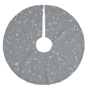 Glitzer Stars4 - Silber Polyester Weihnachtsbaumdecke