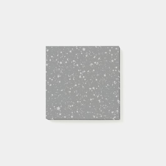 Glitzer Stars4 - Silber Post-it Klebezettel (Vorderseite)