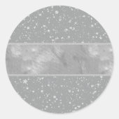 Glitzer Stars4 - Silber Runder Aufkleber (Vorderseite)
