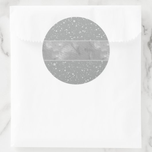 Glitzer Stars4 - Silber Runder Aufkleber (Tasche)