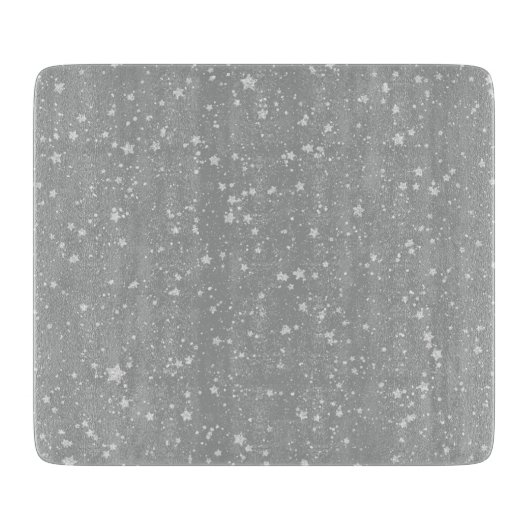 Glitzer Stars4 - Silber Schneidebrett (Vorderseite)