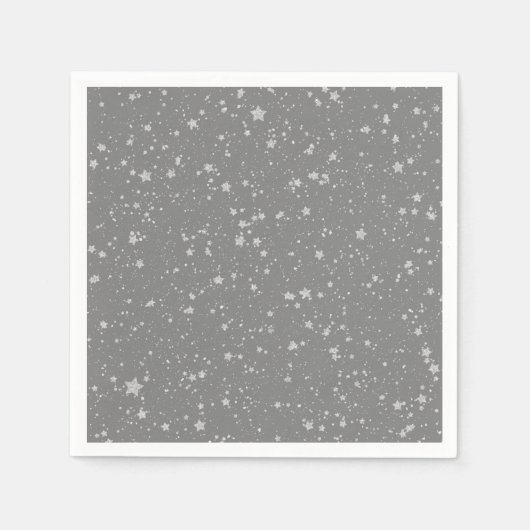 Glitzer Stars4 - Silber Serviette (Vorderseite)